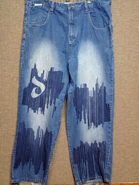 Vtg Y2K Davoucci sashiko baggy denim / Davoucci jeans pant